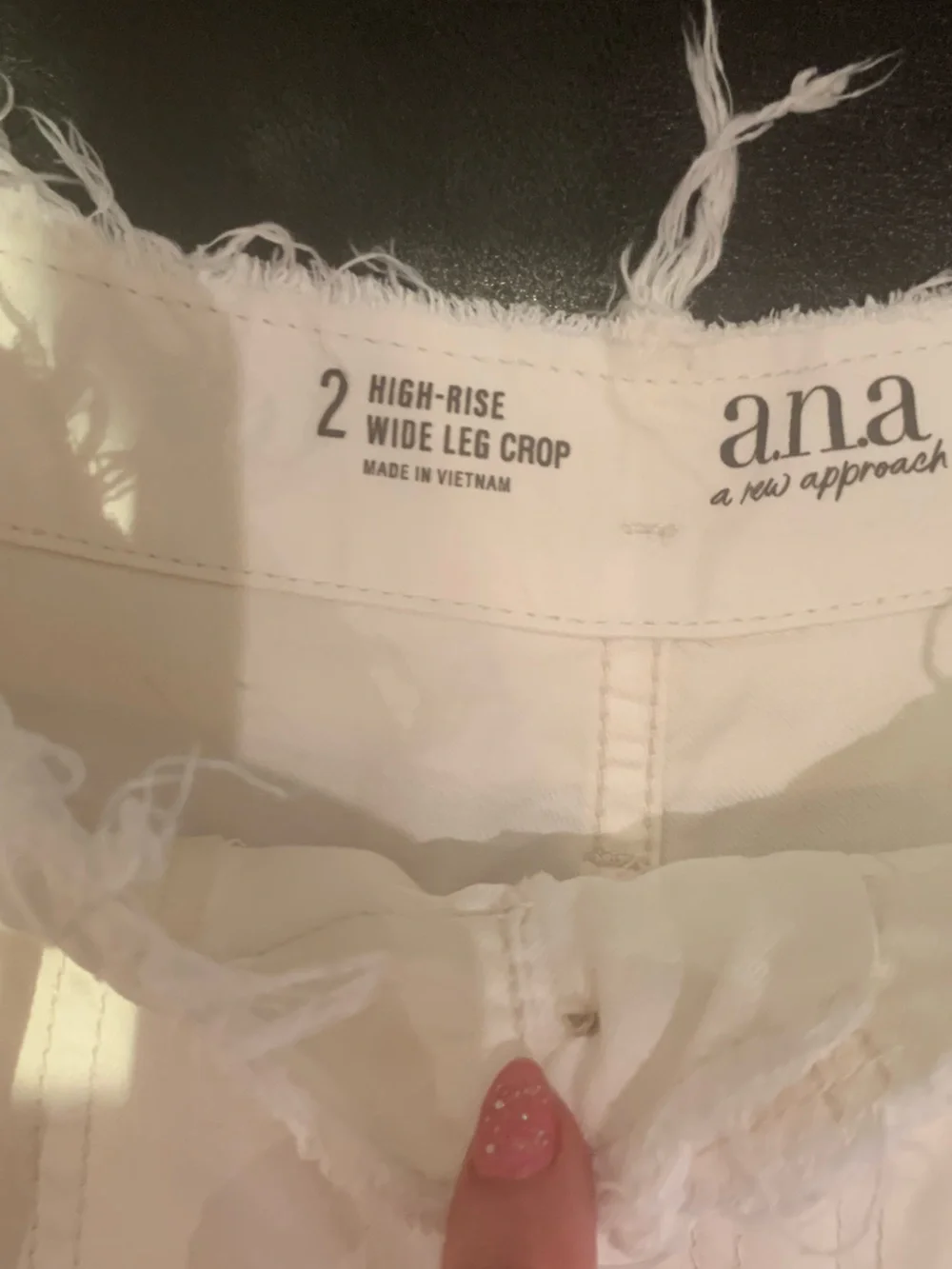💕A.N.A💕HIGH-RISE FRAYED PAPER BAG DENIM TROUSER. GREAT CONDITION! - Picture 6 of 10